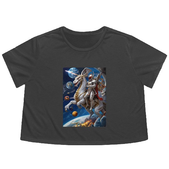 A powerful fantasy extraterrestrial warrior Flowy Cropped Tees