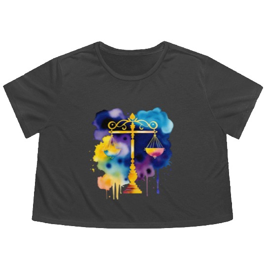 Color splash zodiac: Libra Flowy Cropped Tees
