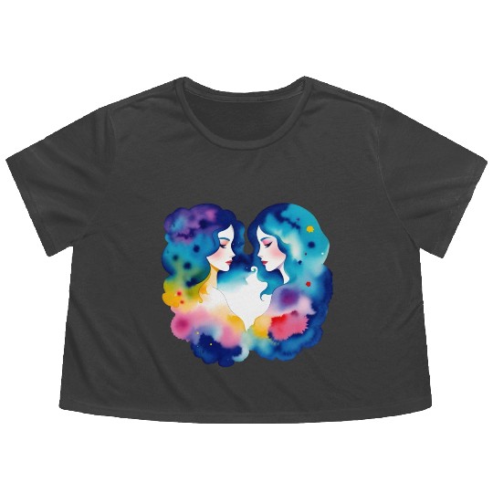 Color splash zodiac: Gemini Flowy Cropped Tees