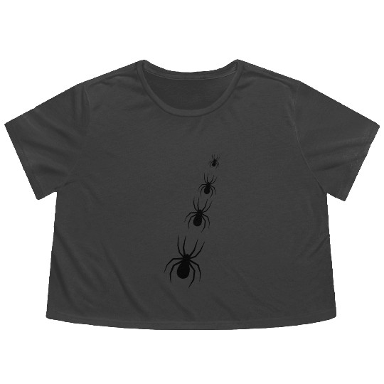 "Spiderweb Style: Weave Your Fashion Statement" Flowy Cropped Tees