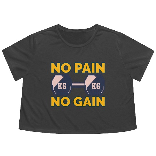 No Pain No Gain Flowy Cropped Tees