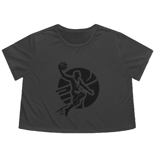 Hoops Hero: The Basketball Player Flowy Cropped Tees