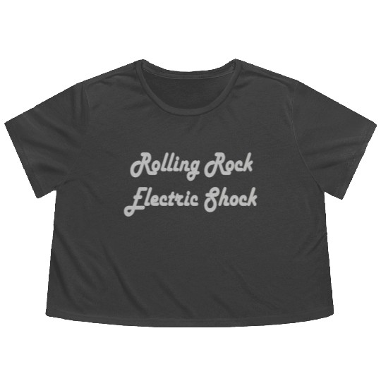 Rolling rock electric shock Flowy Cropped Tees
