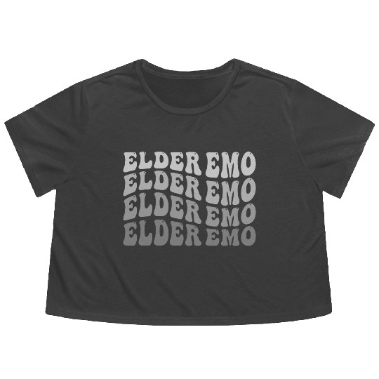 Elder EMO Multi Word Groovy Style Flowy Cropped Tees