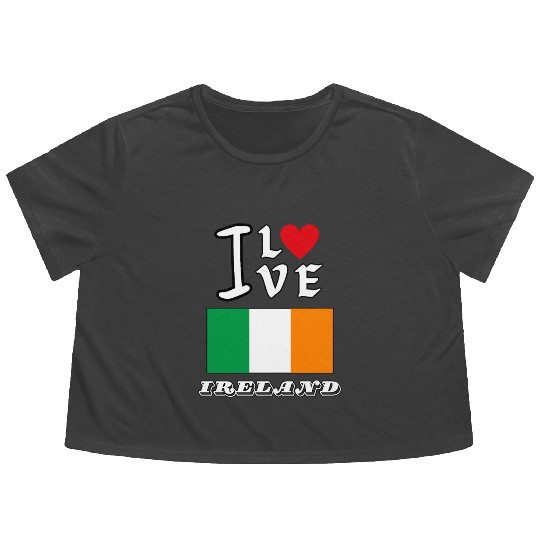 I Love Ireland Flowy Cropped Tees