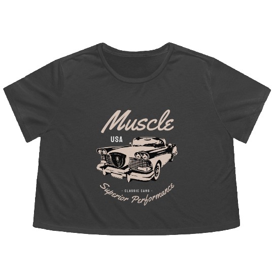Muscle car superior performance Flowy Cropped Tees