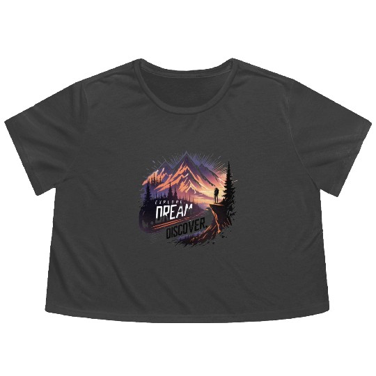 "Horizon Explorer: Embrace the Journey" Flowy Cropped Tees