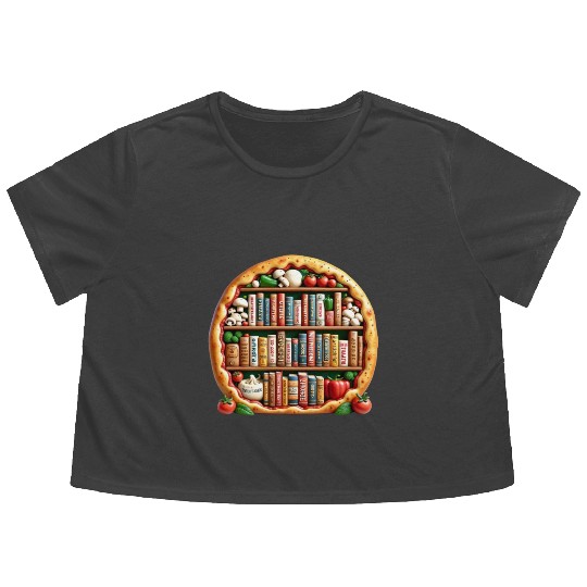 Pizza Words English Teacher Literature Flowy Cropped Tees