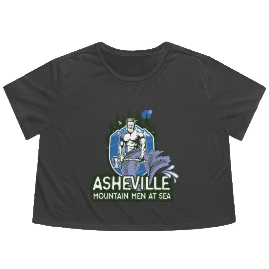 Asheville mountain men at sea Flowy Cropped Tees