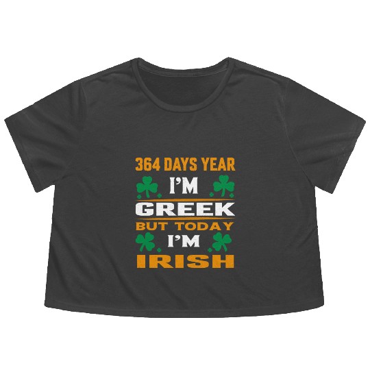Greek Today, Irish St. Paddy's Flowy Cropped Tees