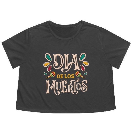 Exclusive Dia de los Muertos designs Flowy Cropped Tees