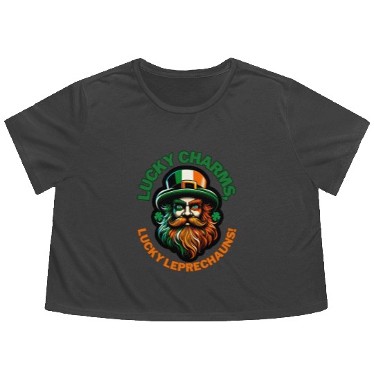 Lucky charms, lucky leprechauns Flowy Cropped Tees