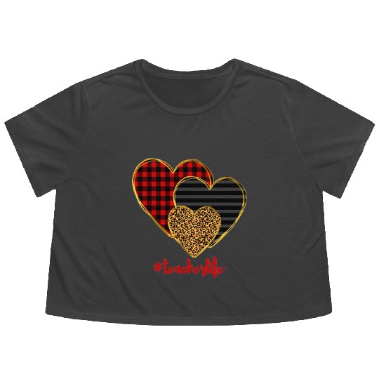 teacher life Flowy Cropped Tees