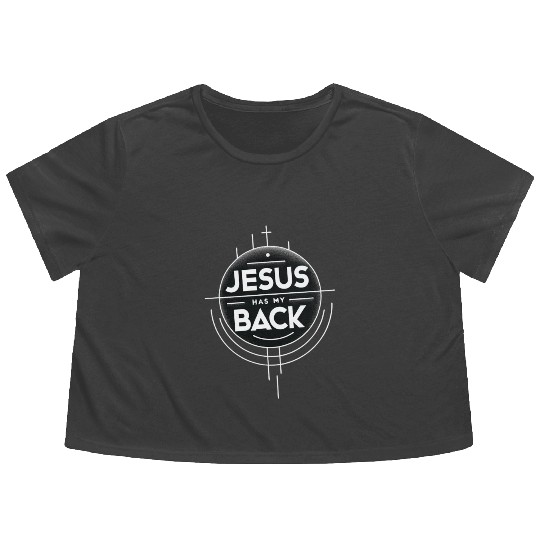 Jesus Has My Back 19 Flowy Cropped Tees