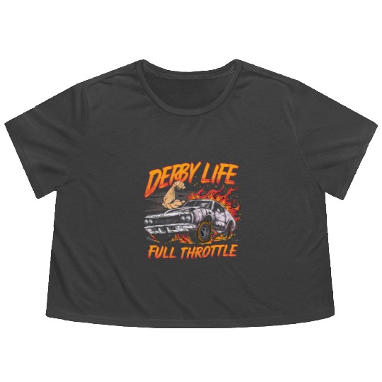 Demo Derby Demolition Derby Demolition Derby Lover Flowy Cropped Tees