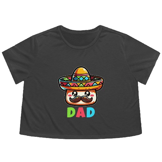 Cinco De Mayo Dad Flowy Cropped Tees