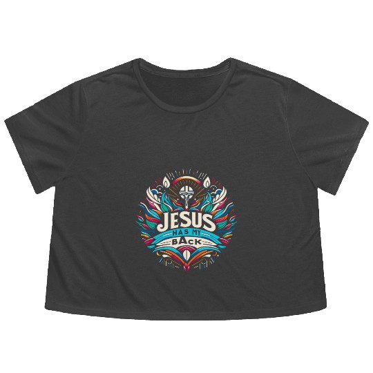 Jesus Has My Back 27 Flowy Cropped Tees
