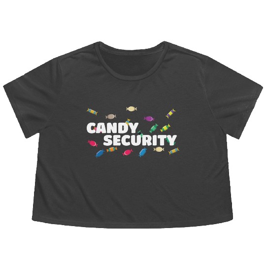 Candy Security Mom Dad Matching Birthday Costume Flowy Cropped Tees