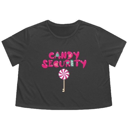 Candy Security Mom Dad Matching Birthday Costume Flowy Cropped Tees