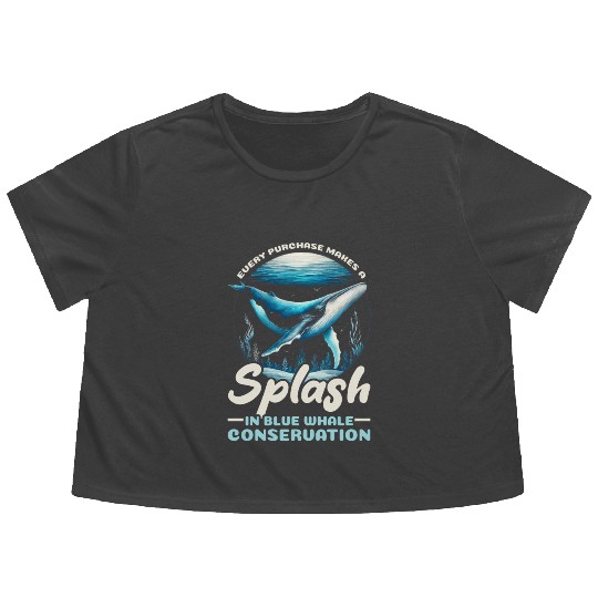 Endangered Species Blue Whale Animal Rights Flowy Cropped Tees