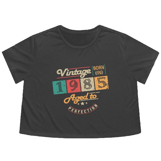 Original 1985 Vintage - 1985 Birthday Gift Flowy Cropped Tees