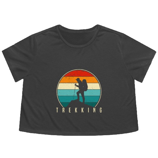 Camping & Trekking Adventure Flowy Cropped Tees for Explorers