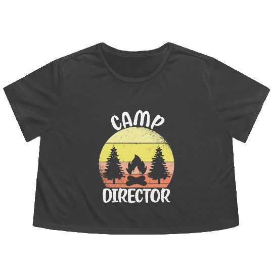 Counselor Camper Summer Camp Director Flowy Cropped Tees