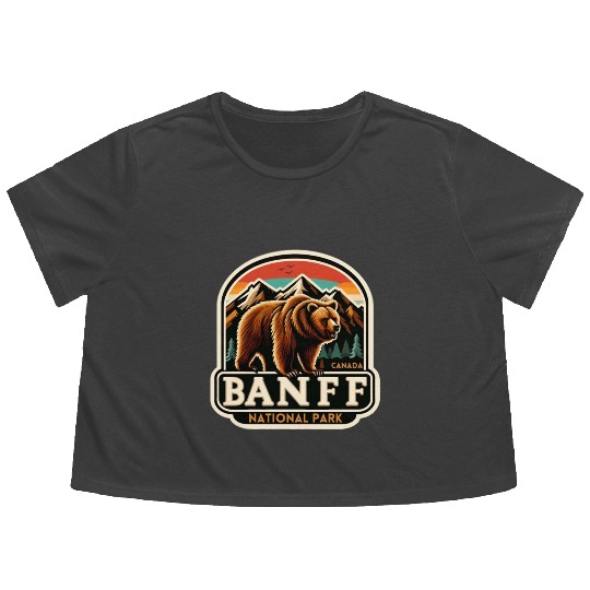 Banff National Park, Alberta Canada grizzly bears Flowy Cropped Tees