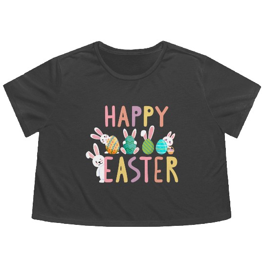 Easter egg hunt Flowy Cropped Tees for little and big boys