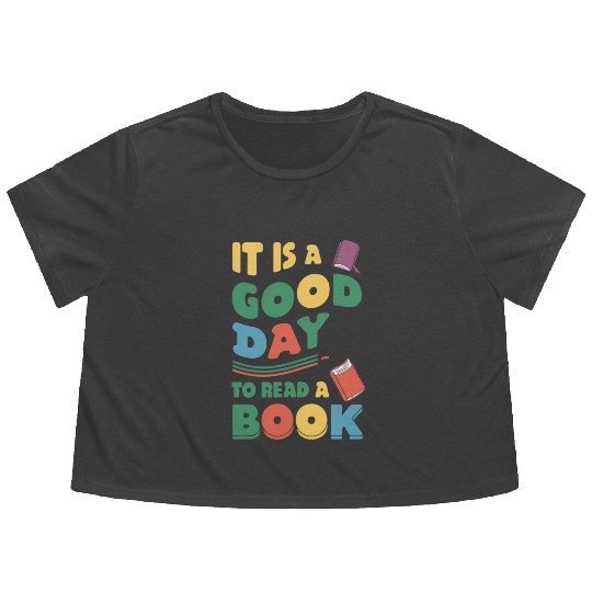 It’s a Good Day to Read a Book Lovers Library Read Flowy Cropped Tees