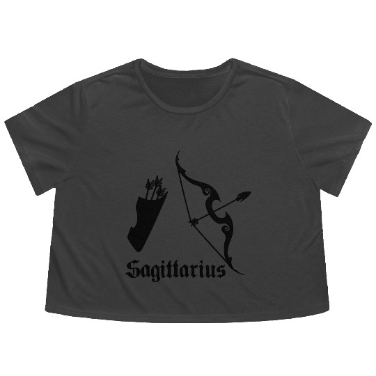 Sagittarius bow and arrow Flowy Cropped Tees