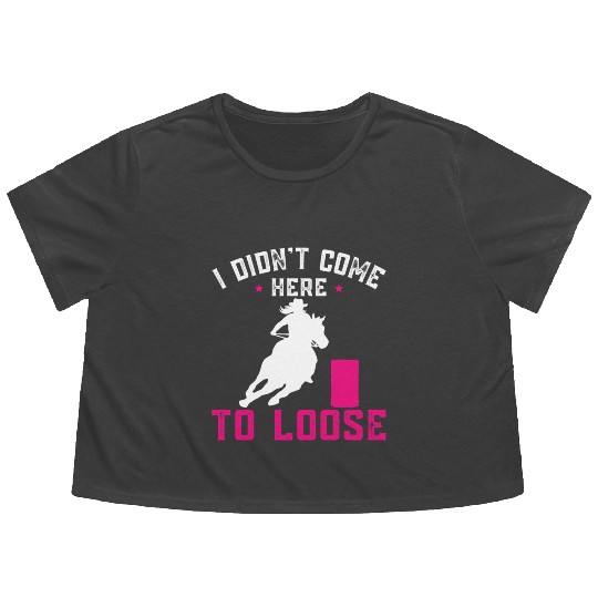 Horse Riding Girl Barrel Racing Flowy Cropped Tees