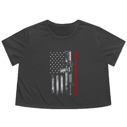 Become Ungovernable American USA Flag Flowy Cropped Tees