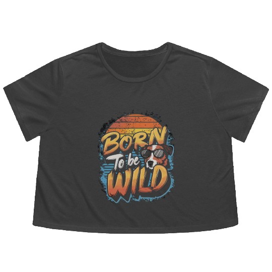BORN TO BE WILD Flowy Cropped Tees