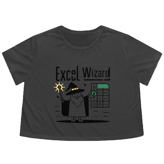 excel wizad funny accountant, bookkeeper and audit Flowy Cropped Tees