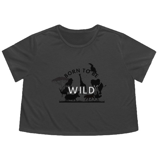 Born To Be Wild Silhouettes Flowy Cropped Tees
