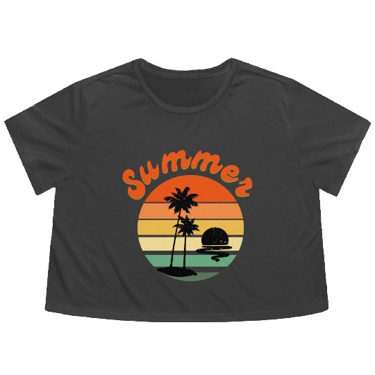 Summer Vibes Flowy Cropped Tees