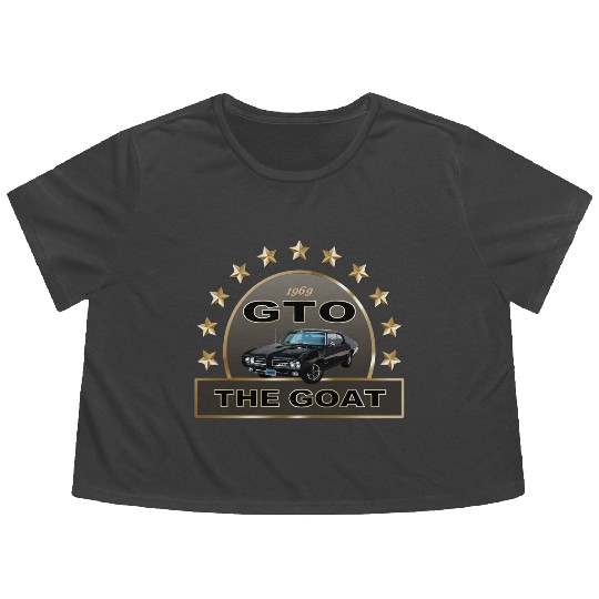 VINTAGE 1969 GTO MUSCLE CAR IS THE GOAT Flowy Cropped Tees