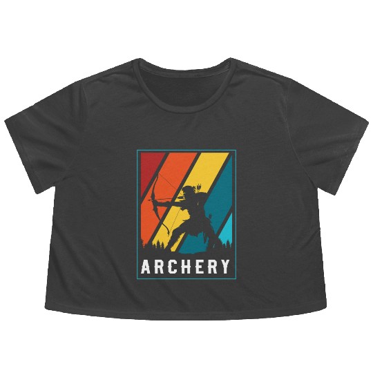 Archery Target Arrow Flowy Cropped Tees