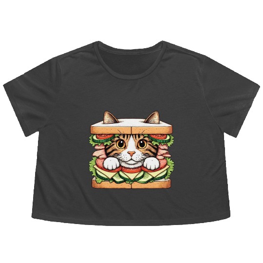 Sandwich Kitty Flowy Cropped Tees