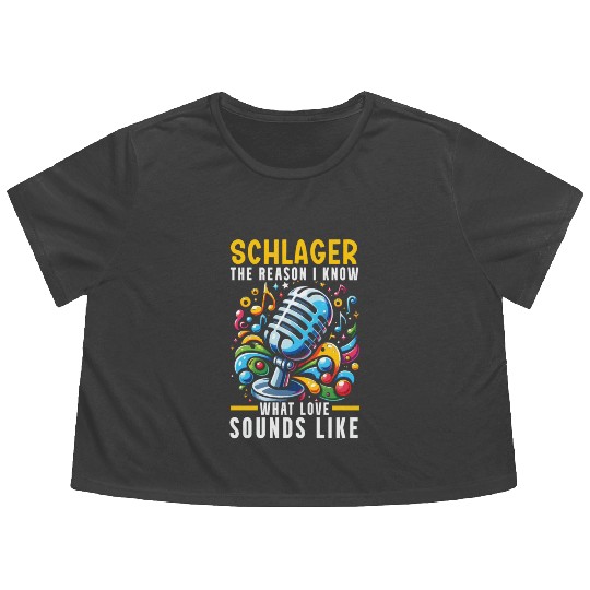 German Schlager Singer Germany Music Lover Flowy Cropped Tees