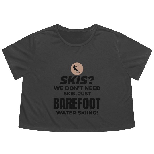 Barefoot Water Skiing Extreme Sports Barefooting Flowy Cropped Tees
