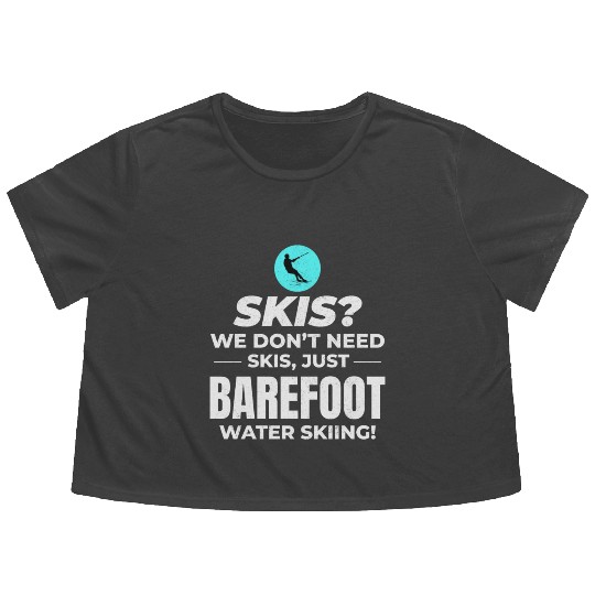 Barefoot Water Skiing Extreme Sports Barefooting Flowy Cropped Tees