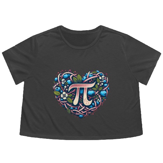 Blueberry Pi Day Flowy Cropped Tees
