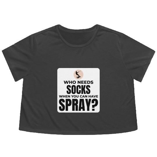 Barefoot Water Skiing Extreme Sports Barefooting Flowy Cropped Tees