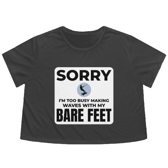 Barefoot Water Skiing Extreme Sports Barefooting Flowy Cropped Tees