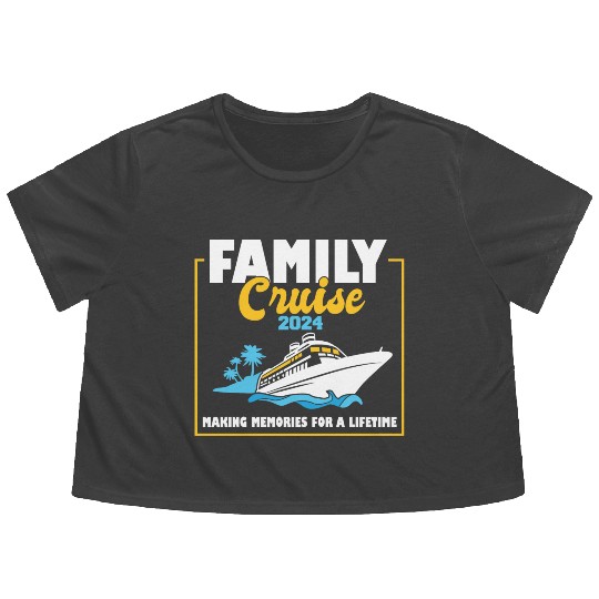 Family Cruise 2024 Voyage Cruising Tour Matching Flowy Cropped Tees