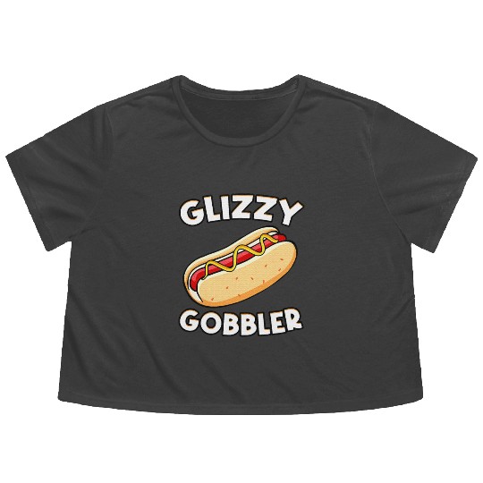 Hot Dog Glizzy Gobbler Number One Gladiator Flowy Cropped Tees