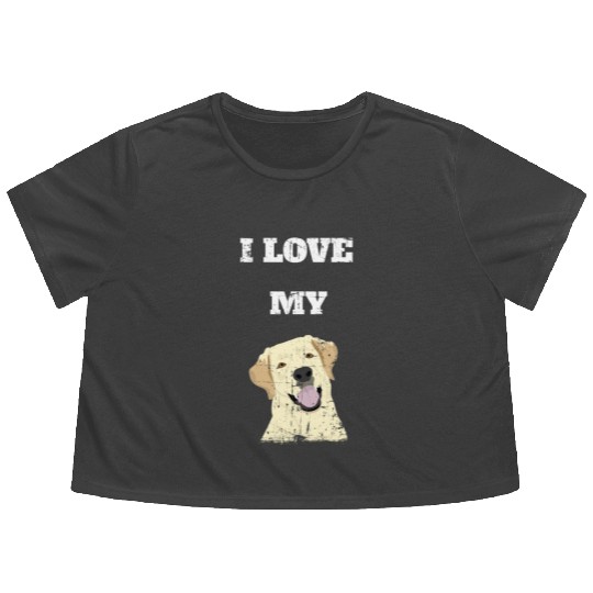 I Love My Labrador Retriever Celebration Flowy Cropped Tees