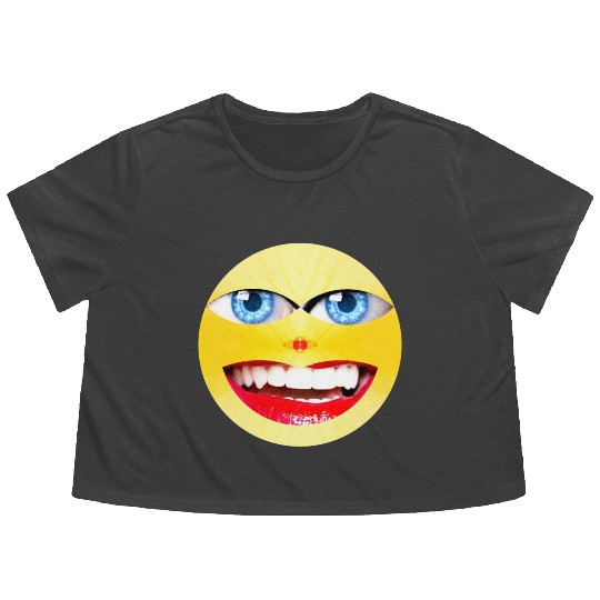 Smile Face Have a Nice Day Promote Happiness Joy Flowy Cropped Tees